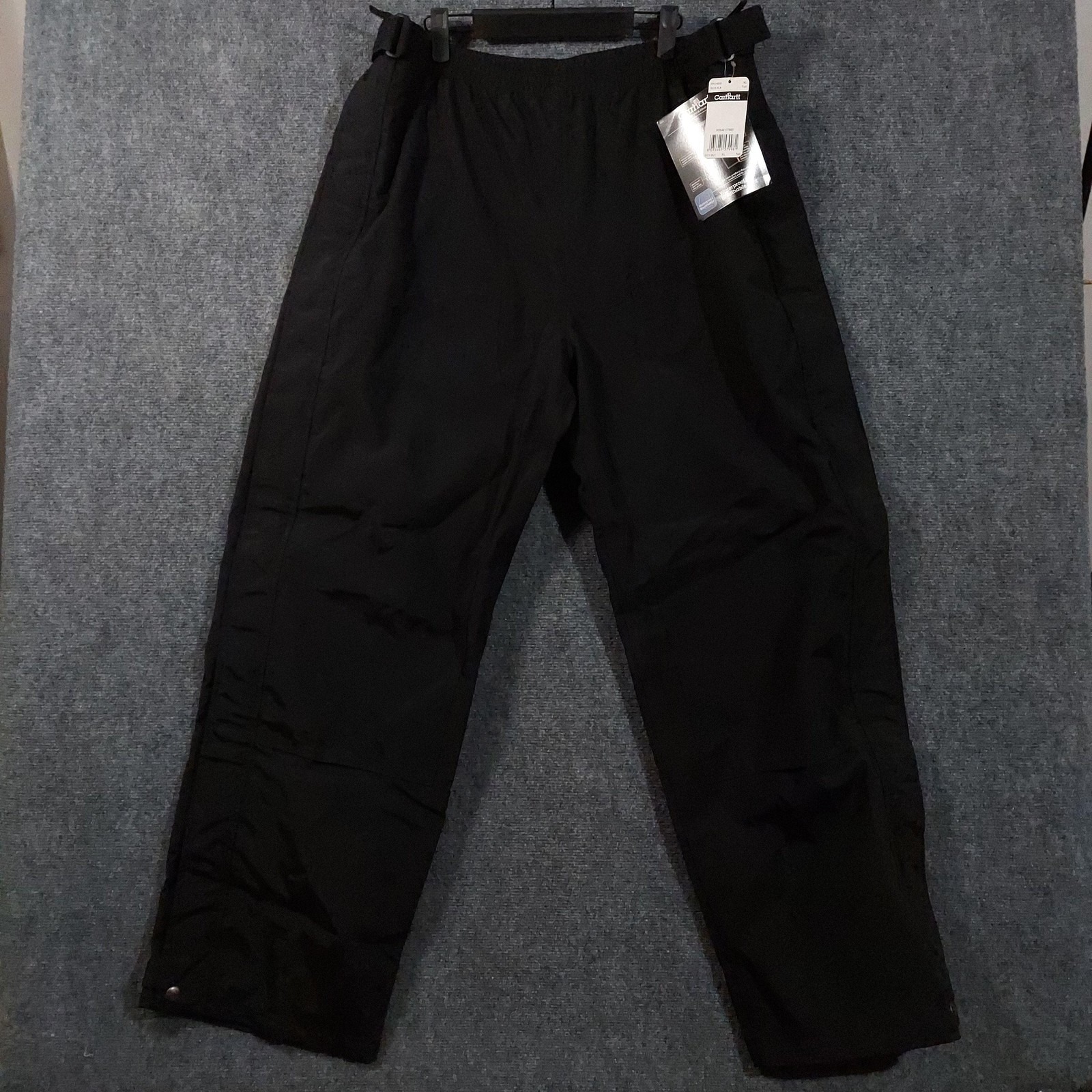 Carhartt Pants Mens Xlt Black Waterproof Breathable Rain Work Nylon B216